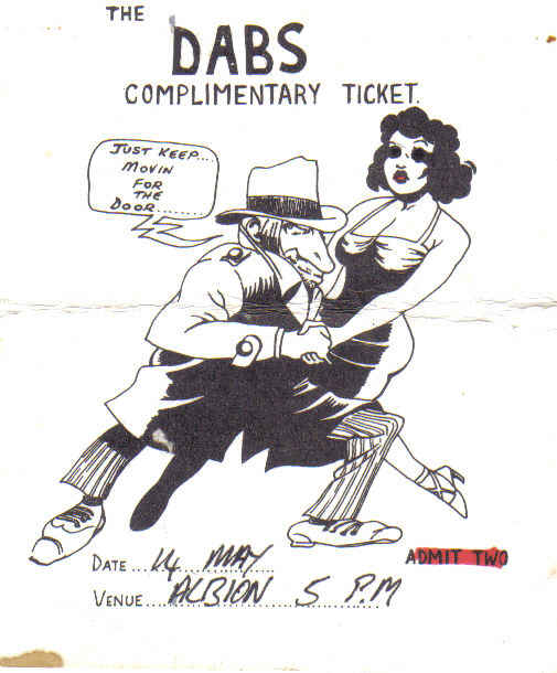 Gig poster featuring The Dabs and Yesmen